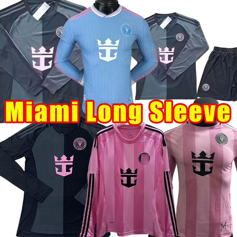 Long sleeve Inters Miami Soccer Jerseys 2025 2026 CF MESSIS Matuidi MARTINEZ CAMPANA YEDLIN BECKHAMS 25 26 football shirt Miami home away MESSIs fans player version