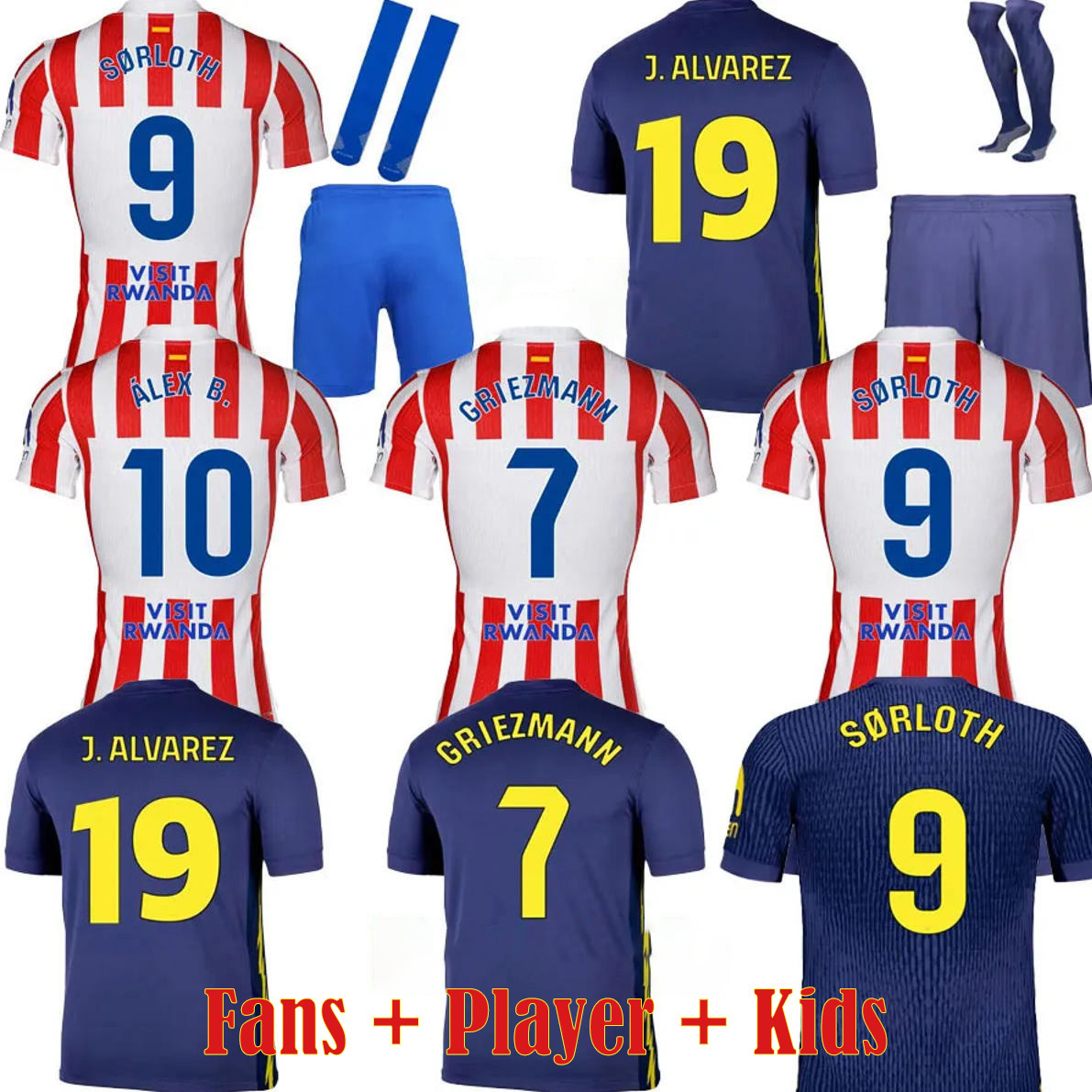 atletico25 de26madrid soccer jerseys LLORENTE CUSTOMIZE J.ALVAREZ GRIEZMANN LEMAR CORREA MEMPHIS OBLAK AZPILICUETA 2025 2026 football Kids Kit uniform