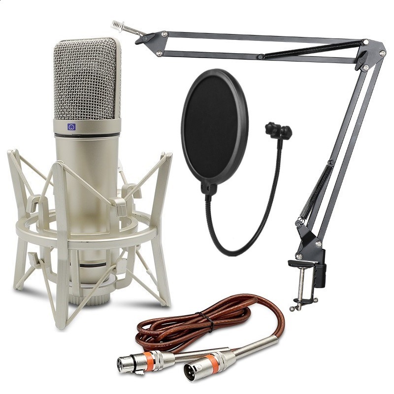 U87 condenser microphone anchor recording conference singing live broadcasting equipment sound card 48V large diaphragm all metal microphone 221115