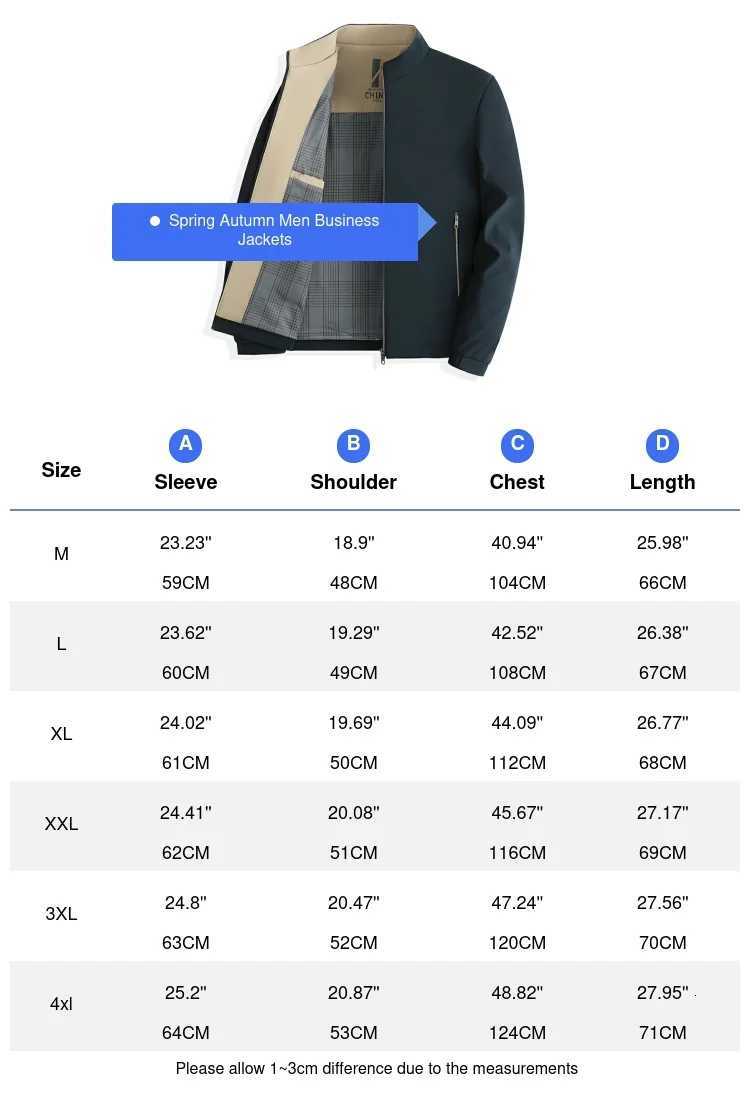 Spring Autumn Mens Business Jacket Male Baseball Collar Formal Coats Men Classic Windbreaker Jacket Clothing Z250913