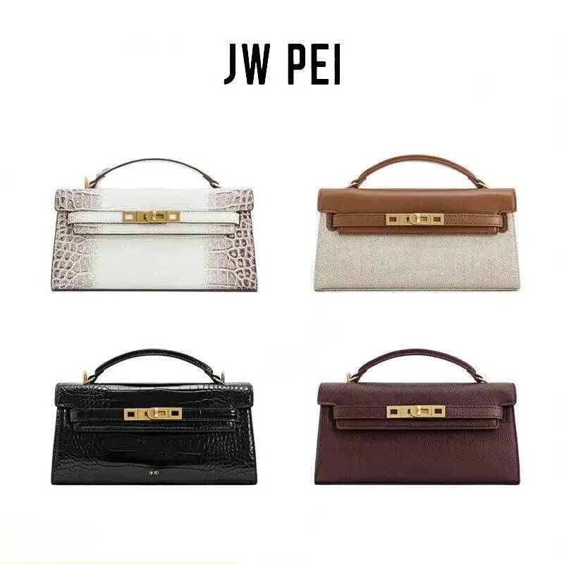 JW PEI New Crocodile Tote - Genuine Leather Crossbody Purse for Women, Elegant Top Handle Bag