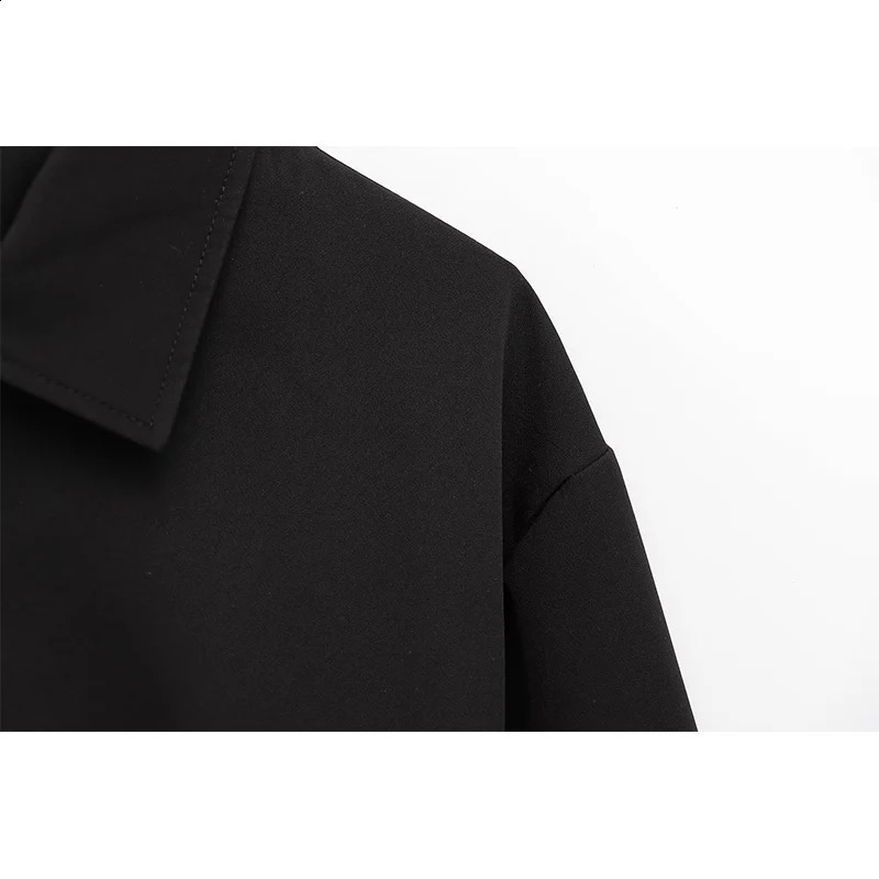 RAFZNB Fashion Short Jackets Coats For Women Turndown Collar Long Sleeve Casual Female Outerwear Chic Tops 250906