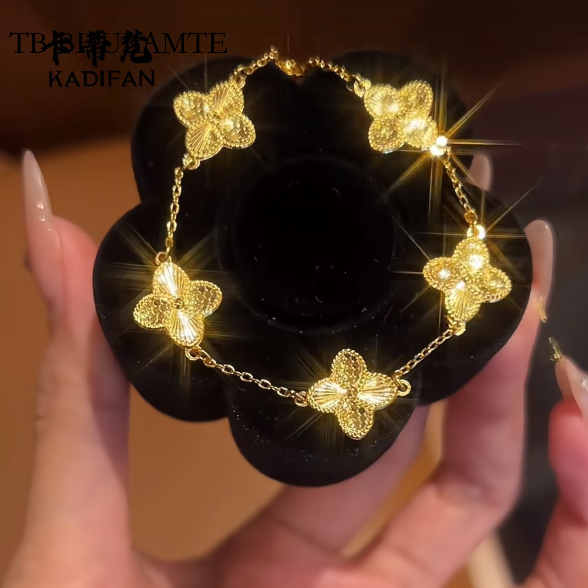 TB BHULAMTE S925 Sterling Silver Designer High-end Gold Petal Fish Scale Texture Luxury Accessories Women's Exquisite Bracelet Niche Gorgeous Jew