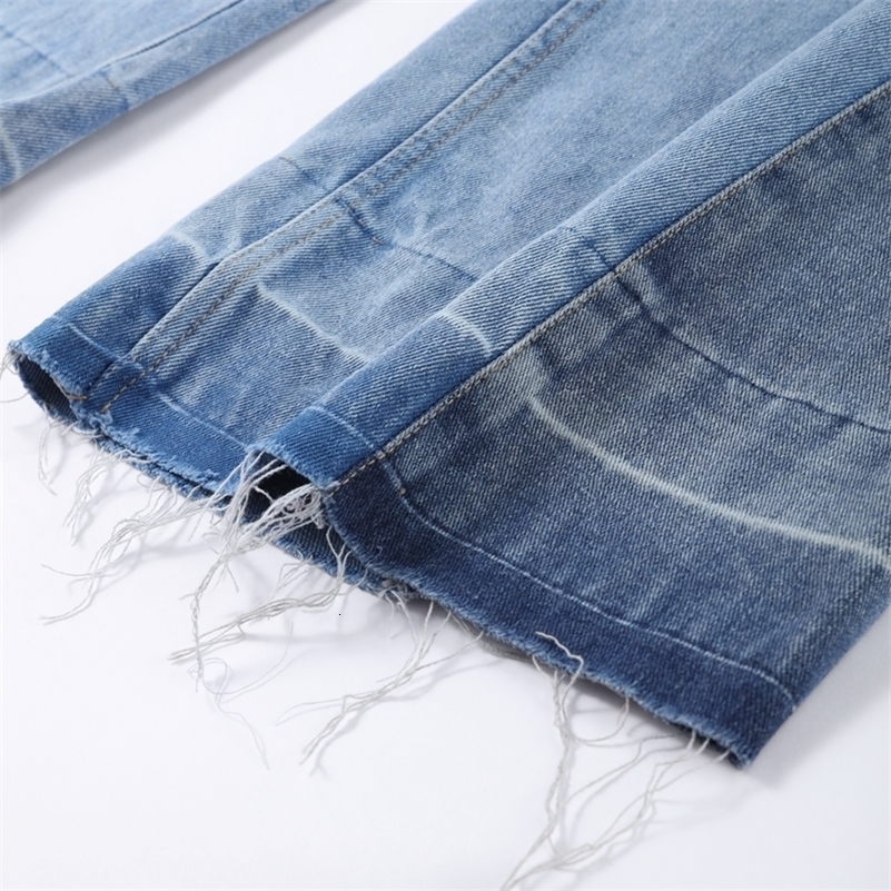 Chic Womens Side Patchwork Denim Jeans Pant High Waist Wide Leg Baggy Pants For Woman 2025 Casual Daily Streetwear Trousers Z260313