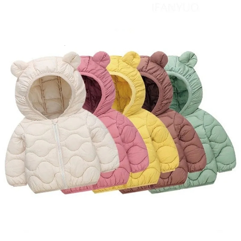 Autumn Winter Fashion Children Clothings Jackets Boys Girls Kids Lightweight Down Cotton Coats Baby Simple Solid Outerwear 250912
