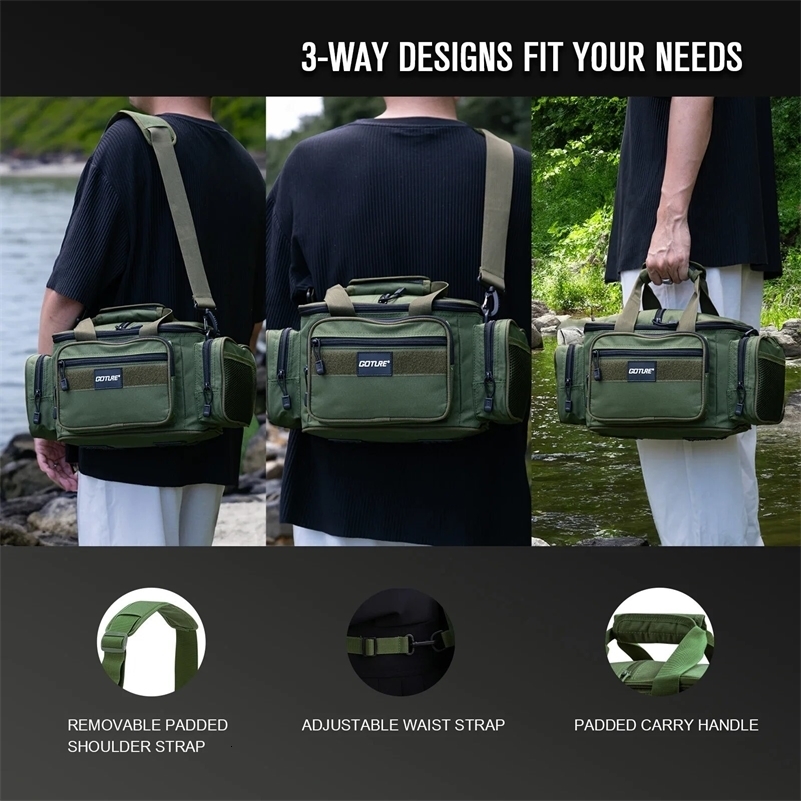 Goture Fishing Tackle Bags 382319cm Shoulder Bag High Capacity 600D Oxford Cloth Outdoor Cycling Backpack Camping Picnic Bag i250912
