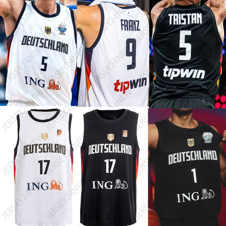 Germany Basketball Jersey 2025 EuroBasket Basketball Dorries Kodjoe Dirk Nicolas Franz Amon Nowitzki Jack Kayil Daniel Theis Men Youth Women