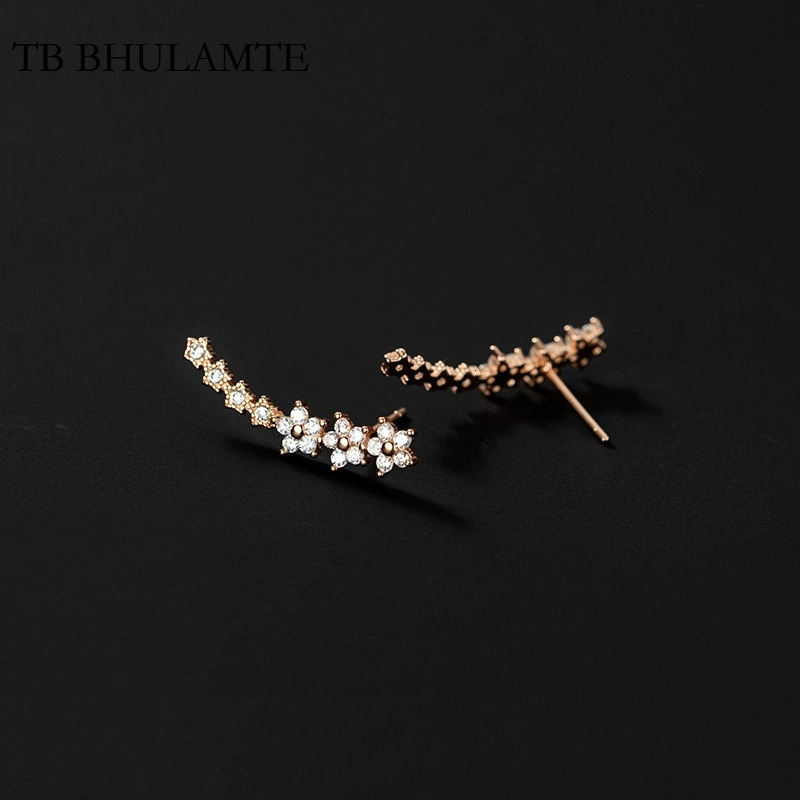 Women's Cartoon Earrings, Silver-Plated Floral Starburst Heart Earrings with Gray Shell Stones - Stainless Steel and Copper Charm Jewelry for Hallowee - view 4