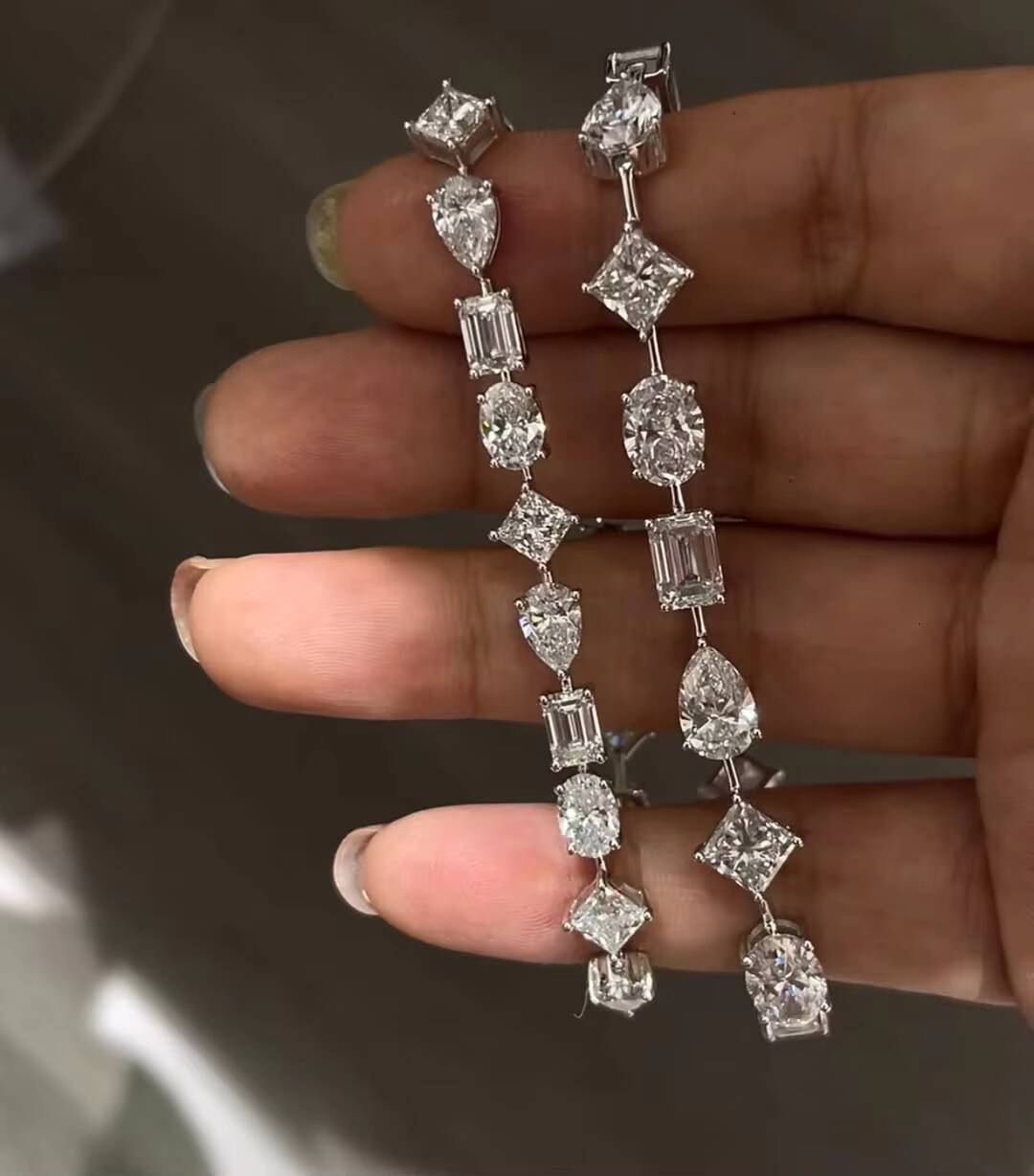 14K White Gold Tennis Bracelet with Lab Grown Multi Cut Diamond Luxury VVSQuality VVSEF IGI Certified Perfect Gift for Women