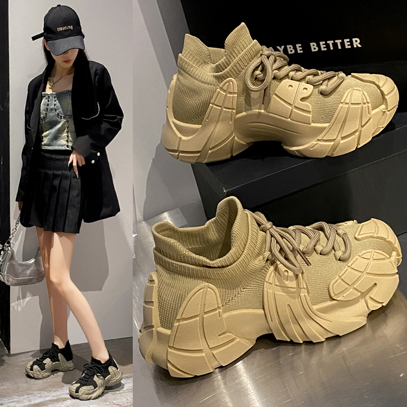 Shoes For Women's Sneakers Tennis Summer Outdoor Breathable Mesh Casual Hiking Sports Fashion Designer Luxury Walking Running Shoes Knitted Socks