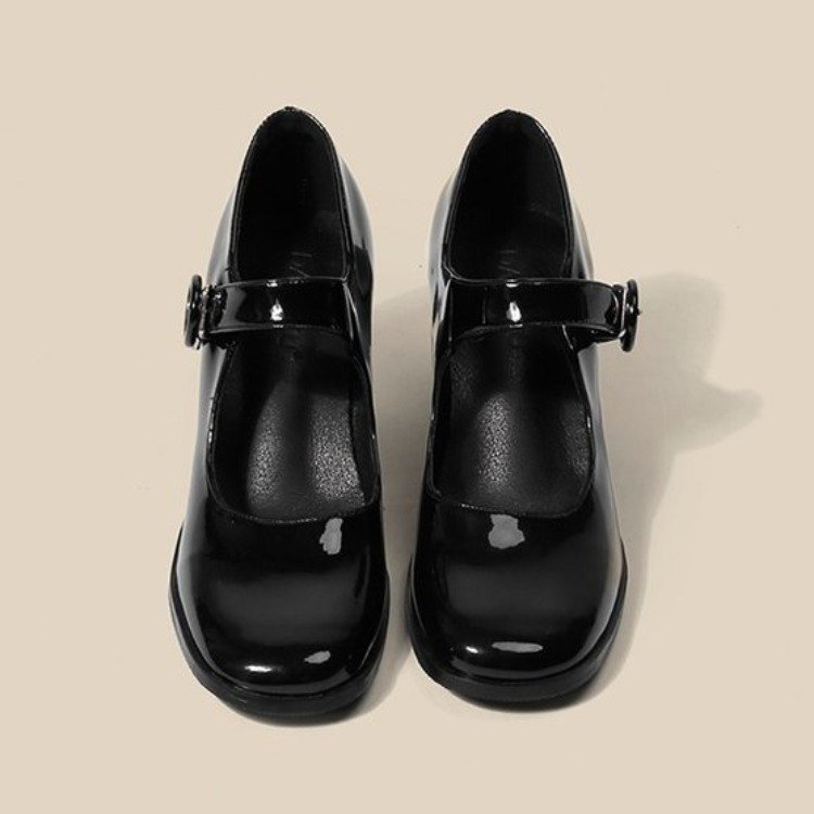 Free shipping new retro women's Mary Jane shoes elegant black brown thick heel square toe formal shoes size 34-39