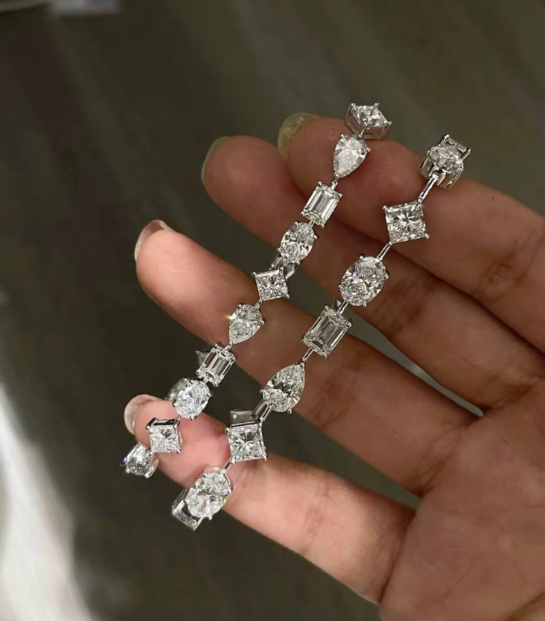 14K White Gold Tennis Bracelet with Lab Grown Multi Cut Diamond Luxury VVSQuality VVSEF IGI Certified Perfect Gift for Women