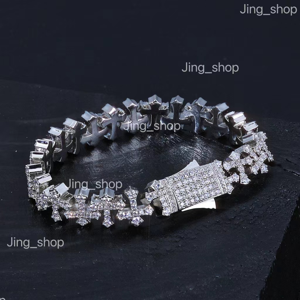 necklace moissanite chain cuban link width11mm Vvs Moissanite Diamond Iced Out 925 Sterling Silve Hip Hop chains for men