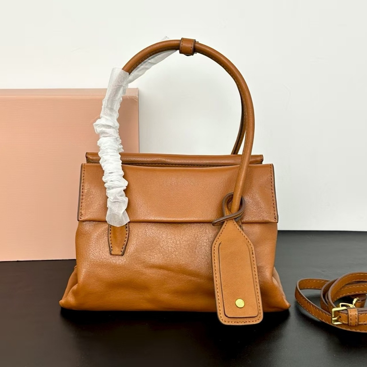 Vintage Handbag For Women Real Leather Totes Brown Bags With Handle Fashion Purses And Handbags Luxury Designer Clutch Reversible Flap Design Casual Daily Wear 3369