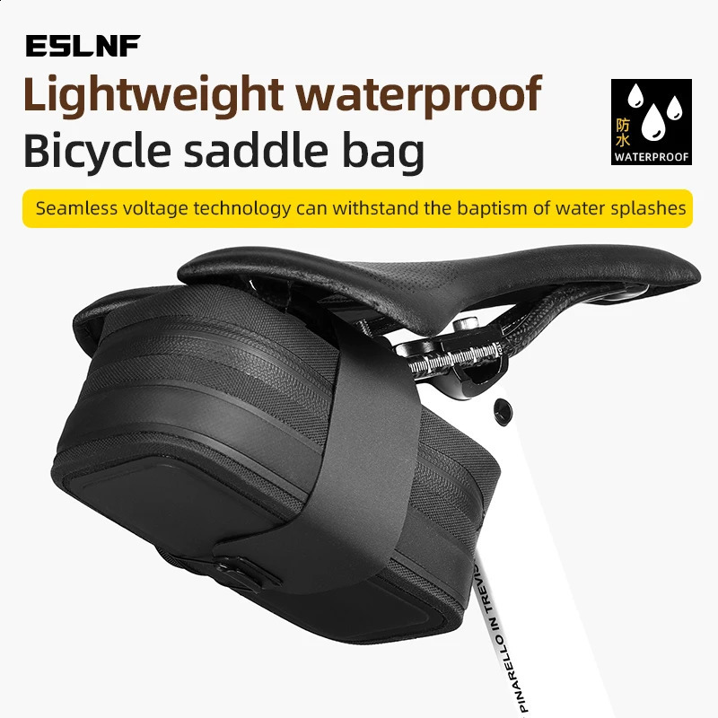 ESLNF Rainproof Cycling Bag Portable Mountain Bike Saddle Quick Release Buckle Road Bicycle 250912