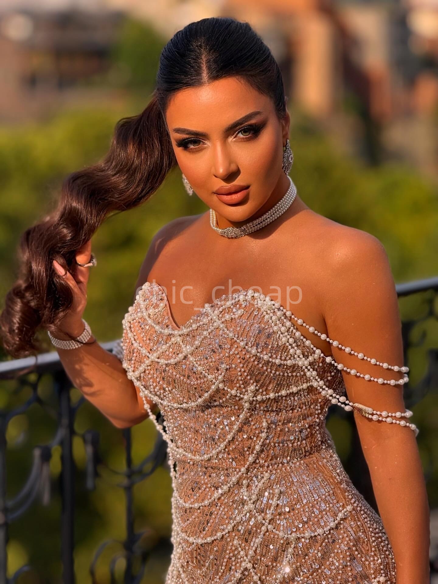 Aso Ebi Champagne Mermaid Prom Dresses 2025 Illusion Sequined Pearls Evening Formal Party Second Birthday Engagement Gowns Plus Size Dress For Special