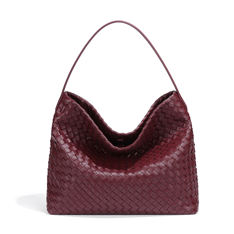 2025 New High End Trendy Large Capacity Tote Women's Fashion Handmade Weaving Commuting Texture Single Shoulder Diagonal Cross Bag fashion Design