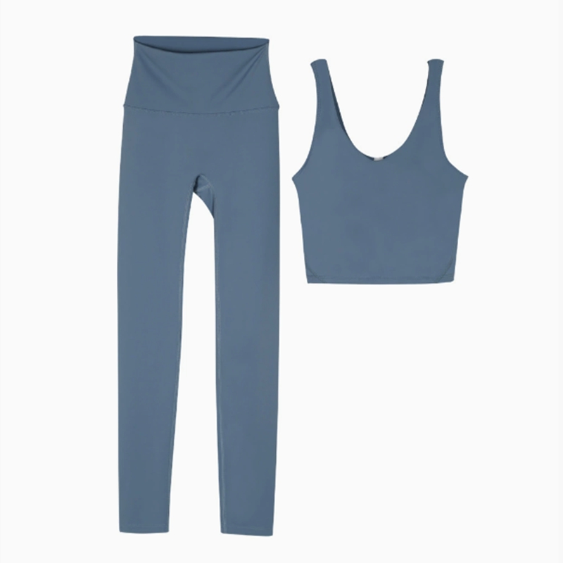 Lycra fabric women's yoga sports bra shock-absorbing vest high waist tight pants set push up jogging fitness sportswear gym leggings lingerie Top