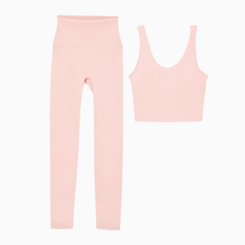 Lycra fabric women's yoga sports bra shock-absorbing vest high waist tight pants set push up jogging fitness sportswear gym leggings lingerie Top