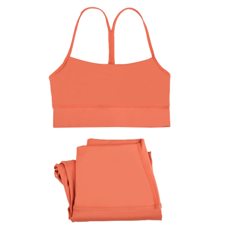 Women's yoga solid color sports bra shock-absorbing Y vest high waisted leggings set jogging fitness sportswear gym leggings underwear