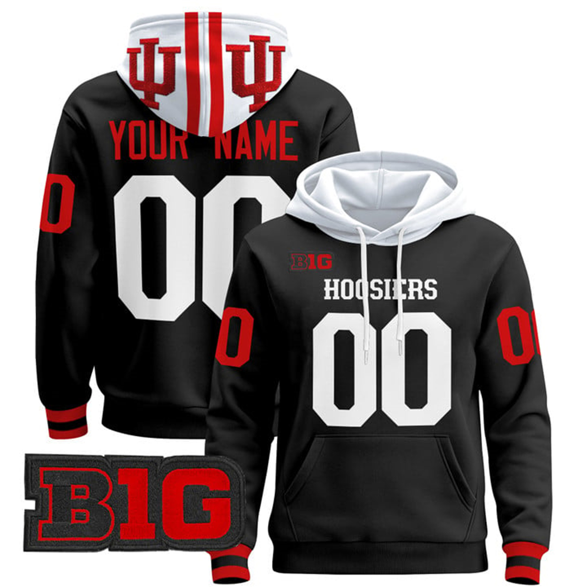 2025 DIY S-6XL Indiana Hoosiers College Football Hoodies 15 Fernando Mendoza 812 Rust Born 6 Justice Ellison 13 Elijah Sarratt 17 Ty Son Lawton 32 Thompson Randle El