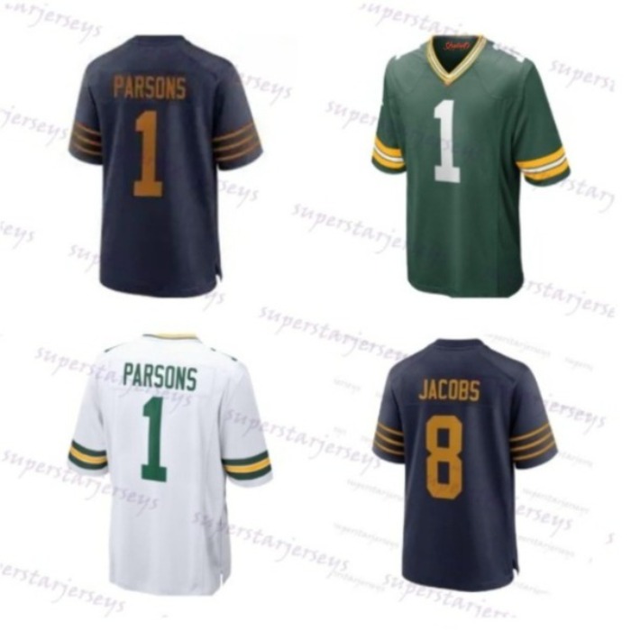 1 Micah Parsons Golden Love Football Jerseys Josh Jacobs Xavier McKinney Lukas Van Ness Kenny Clark Evan Williams Dontayvion Wicks Walker Romeo Doubs Matthew