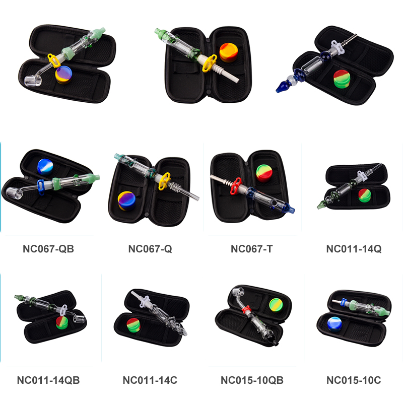 Healthy_Cigarette ZHC014 Dab Rig Nectar Collector Spill-Proof Glass Water Bong Smoking pipe Bag Set Calabash Style Bubbler 10mm 14mm Titanium Quartz Ceramic Nail