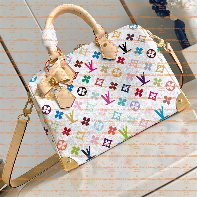 10A New Leathers Colorful Flower Pillow Travel Bag Women Leather Designer Speedyss classics presbyopia Shoulder Bags Crossbody handbags Totes pouch purse 13085