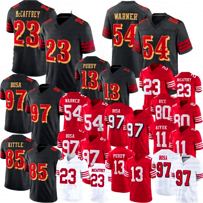 San Franciscos 49er Football Jerseys George Kittle Brock Purdy Christian McCaffrey Fred Warner Nick Bosa Deebo Samuel Sr Joe Montana Jersey Men Women Youth Kids