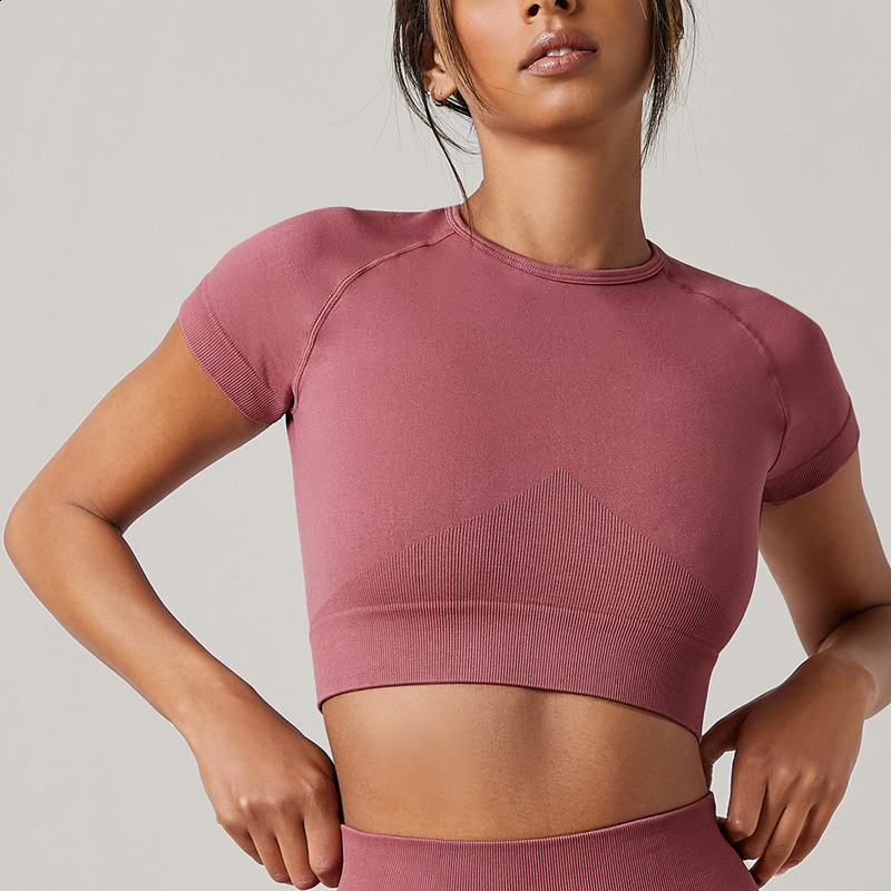 Women Yoga Top Seamless Sport T Shirts Fitness Clothes Short Sleeve Yoga Shirt Gym Top Running Active Wear Sport Top 250704