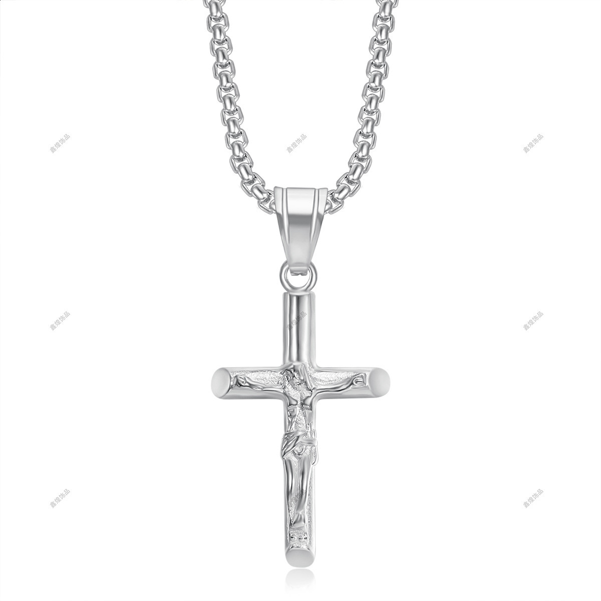 SDA Hiphop Cross Necklace For Man Pray Jesus Pendant Stainless Steel Jewelry Factory Wholesale 241009