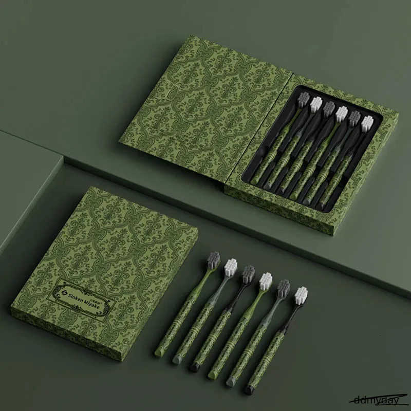 6 PC Forest Series Soft Adult Gift Box With Wide Head Family Set Light High-End Toothbrush Teeth Cleaning 241122 ddmyDay