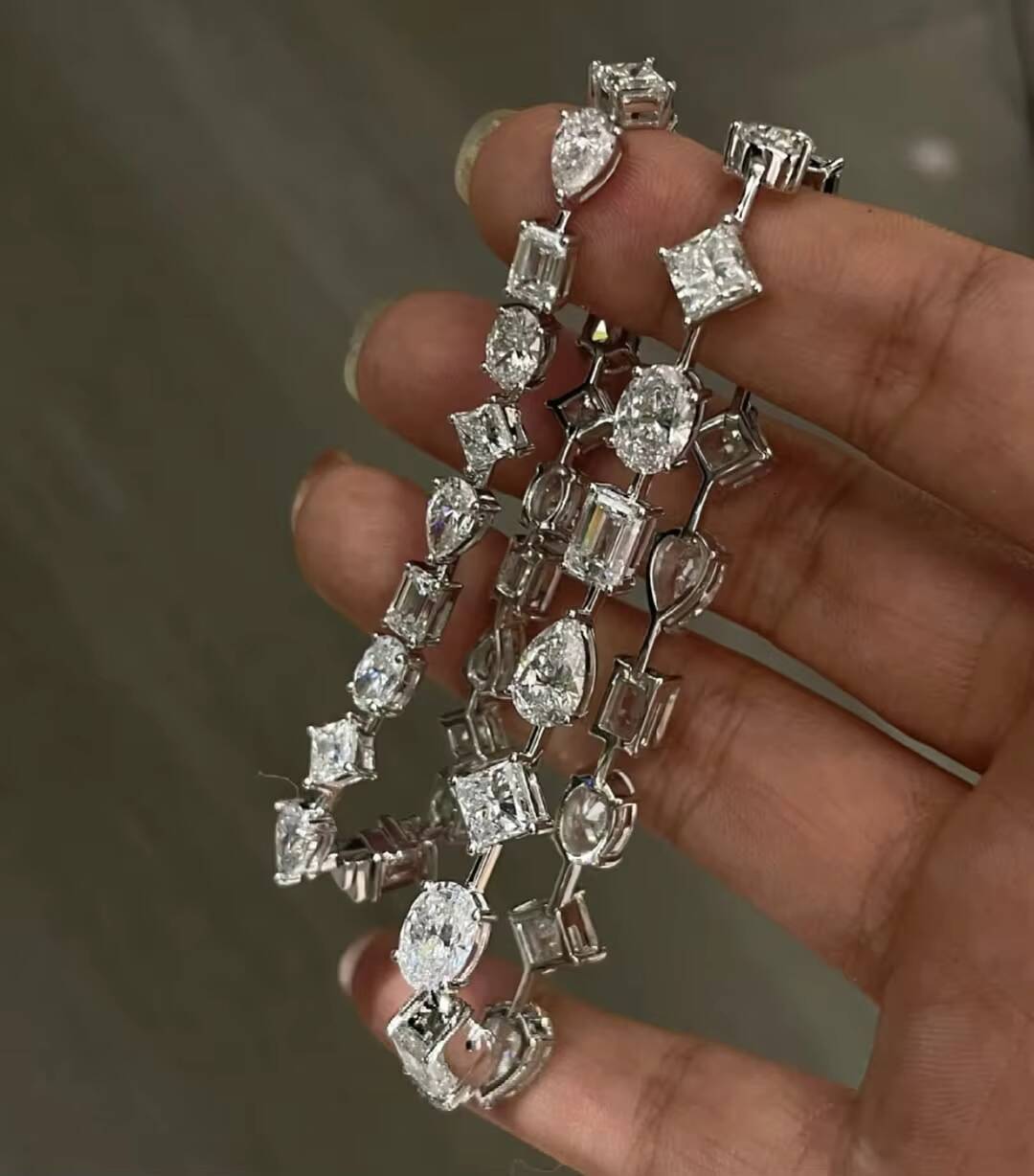 14K White Gold Tennis Bracelet with Lab Grown Multi Cut Diamond Luxury VVSQuality VVSEF IGI Certified Perfect Gift for Women