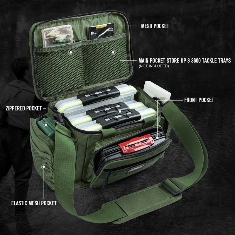 Goture Fishing Tackle Bags 382319cm Shoulder Bag High Capacity 600D Oxford Cloth Outdoor Cycling Backpack Camping Picnic Bag i250912