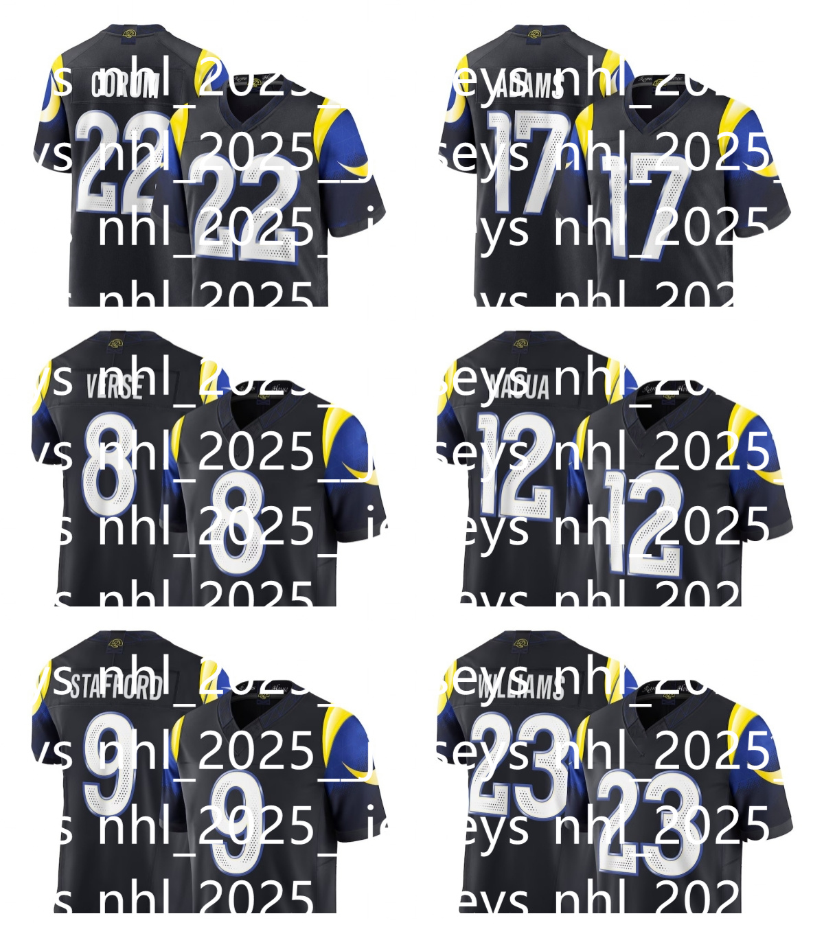 NFL Ram Puka Nacua Kyren Williams Matthew Stafford Jared Verse 2025 Rivalries Collection Limited Jersey