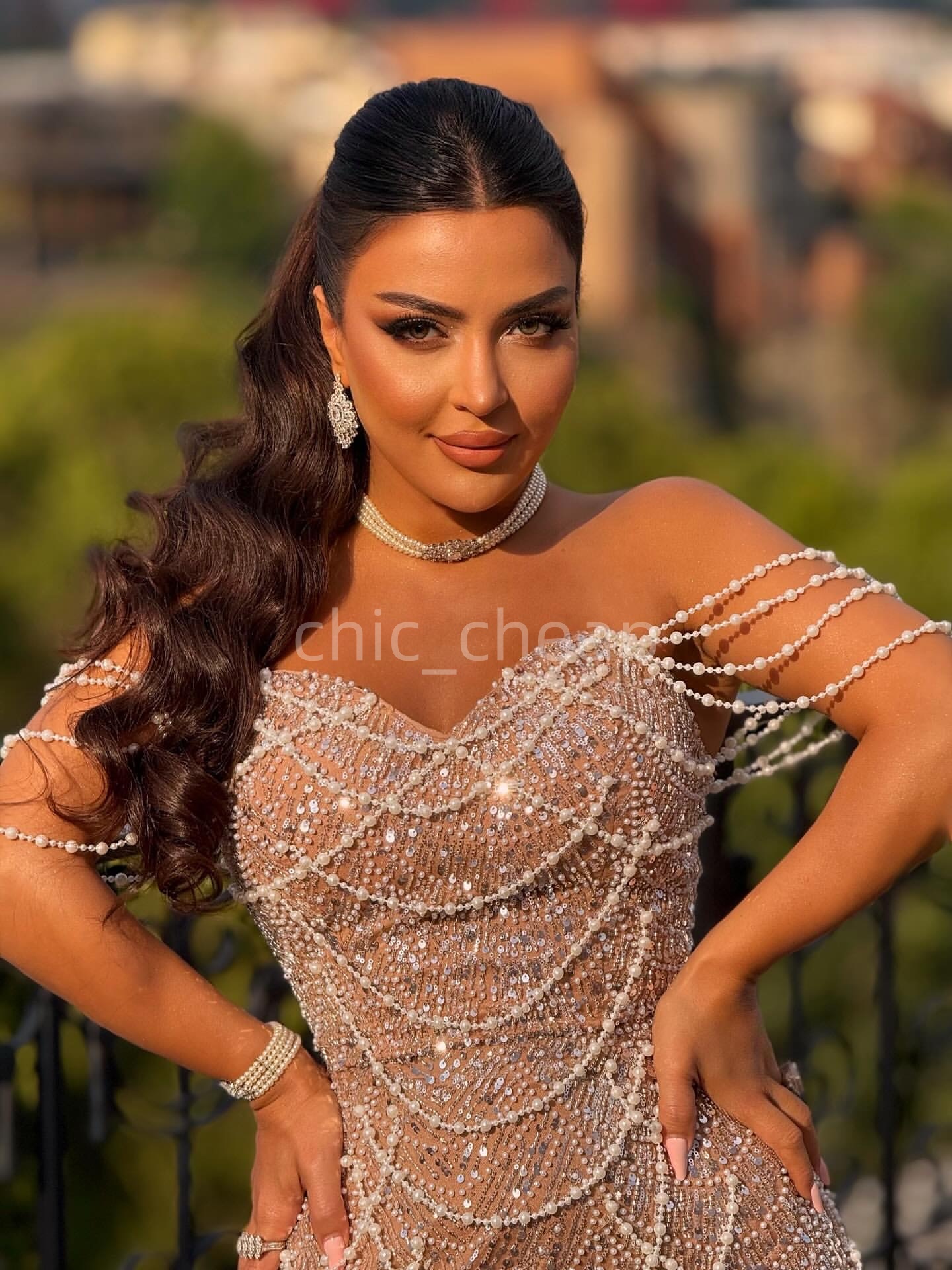 Aso Ebi Champagne Mermaid Prom Dresses 2025 Illusion Sequined Pearls Evening Formal Party Second Birthday Engagement Gowns Plus Size Dress For Special