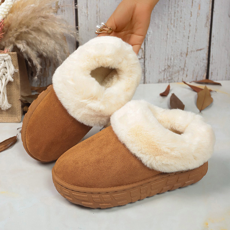 Winter new thick soled and plush women's snow boots large size 36-42 warm plush Cotton-padded ankle boots free shipping brown camel