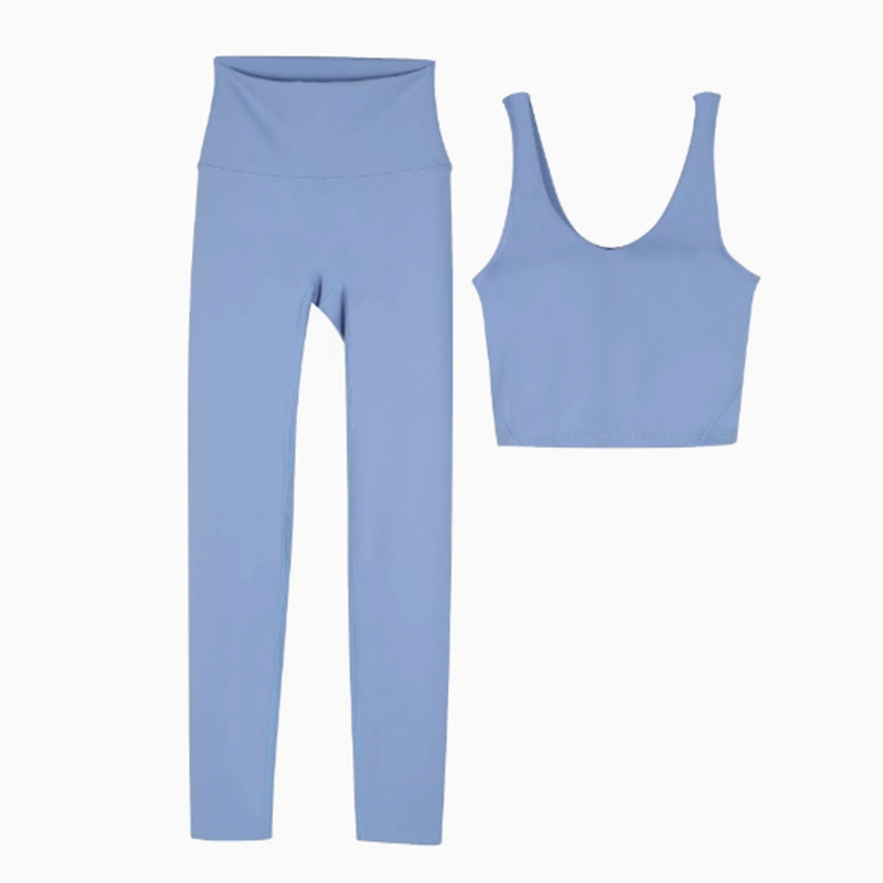 Lycra fabric women's yoga sports bra shock-absorbing vest high waist tight pants set push up jogging fitness sportswear gym leggings lingerie Top