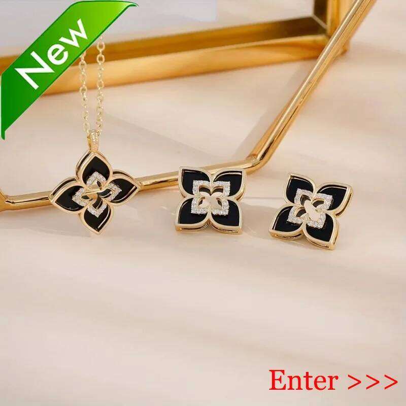 Double Sided Clover Bracelet for Women 14K Gold Silver Plated Stainless Steel Plant Flowers Link Charm Bracelets Jewelry Gift