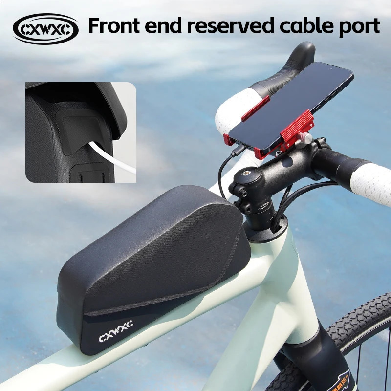 CXWXC Bicycle Magnetic Lid Top Tube Bag With Bolts Mounted Straps Two Way Install MTB Road Bike Waterproof Front Frame 250912