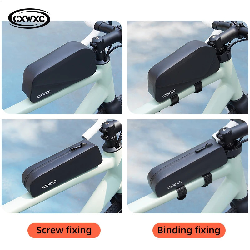 CXWXC Bicycle Magnetic Lid Top Tube Bag With Bolts Mounted Straps Two Way Install MTB Road Bike Waterproof Front Frame 250912