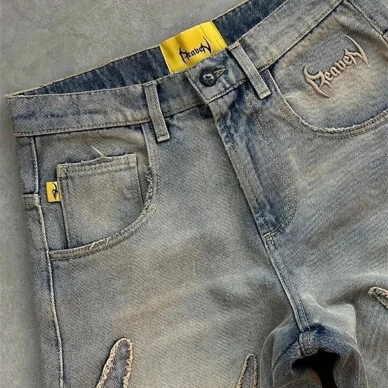 erican Patch Baggy Casual Jeans For Men And Women Y2K Strt High Waist Wide Leg Denim Trousers Z260313