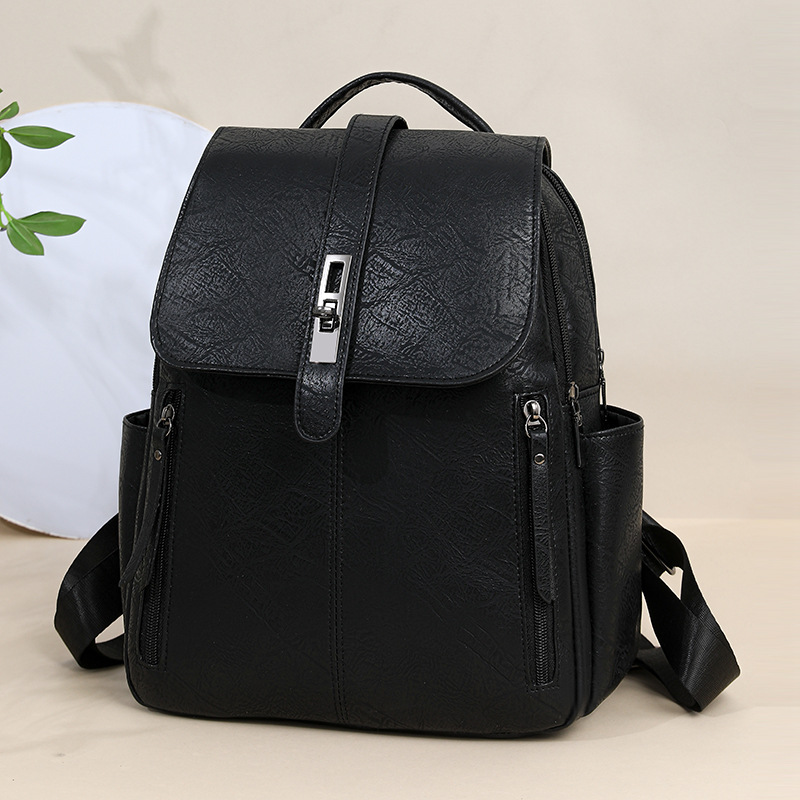 Designer new backpack female new style retro leisure presbyter large capacity backpack print fashion trend line big bag