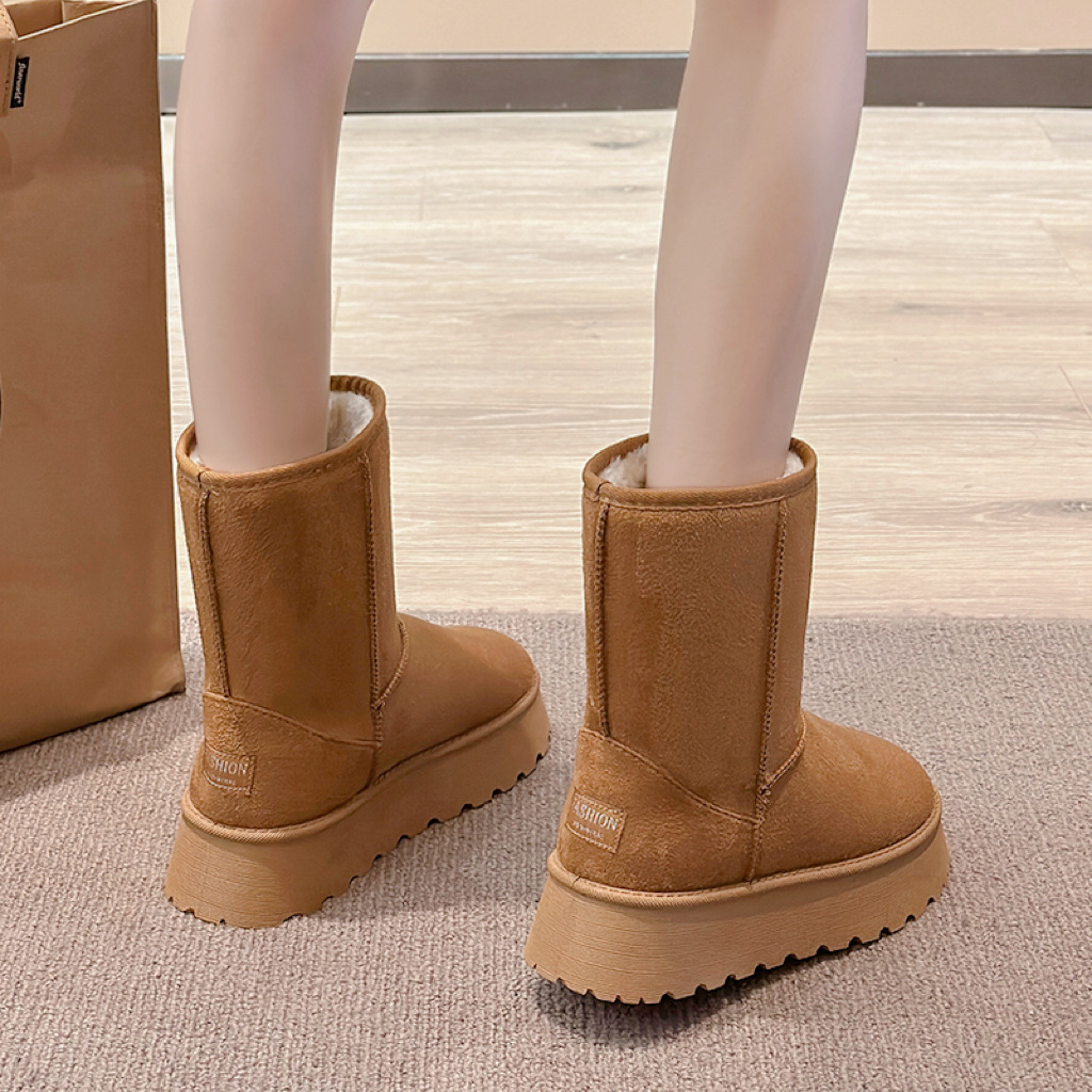 2025 New Winter Snow Boots for Women Plus Size Classic Couples Style High-Top Fleece Boots with Anti-Slip Footwear