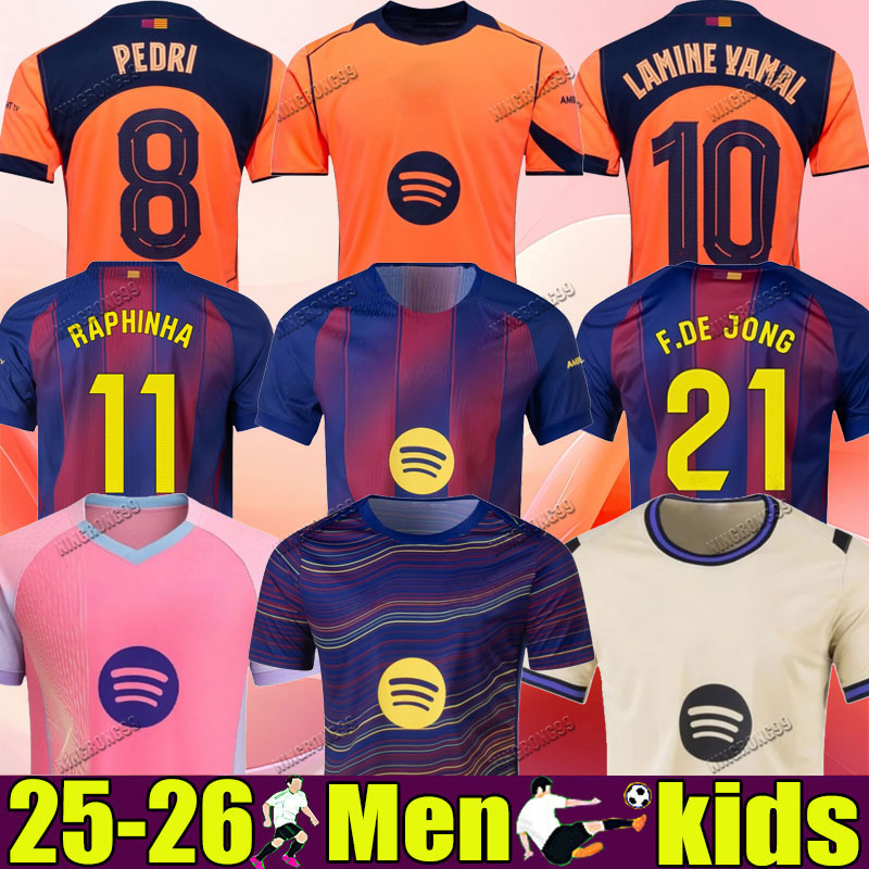 25 26 soccer jerseys LEWANDOWSKI men kids football shirts kit LAMINE YAMAL PEDRI GAVI RAPHINHA Camiseta De Shirt KOUNDE DE JONG FERMIN OLMO BALDE CUBARSI
