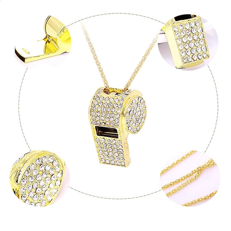 Whistle Metal Crystal Rhinestone Whistle Shining Whistle With Keychain For Referees Coaches Teachers 250912