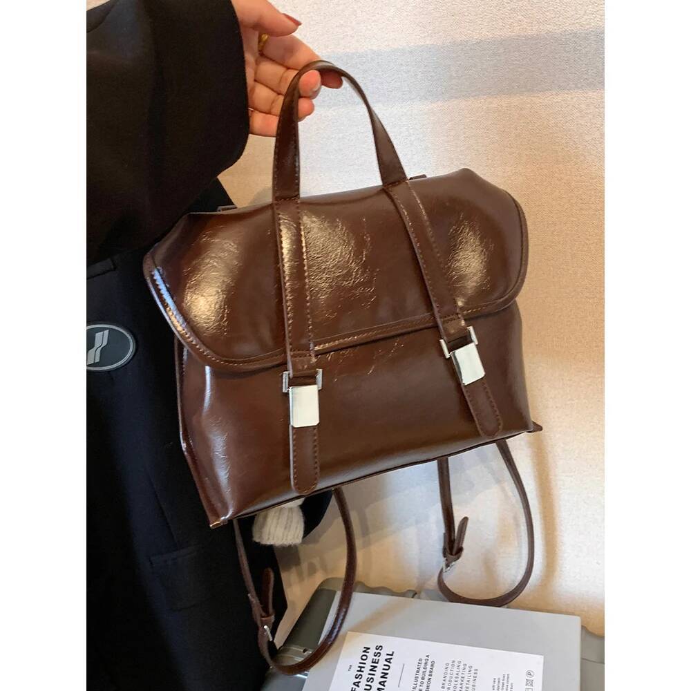 Leopard print women design s backpack large capacity Pu suede women s shoulder bag commuting briefcase autumn new designer bag women s backpack