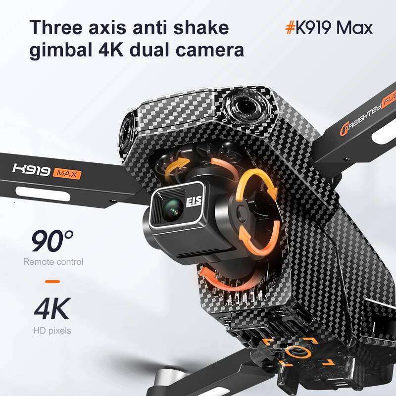 K919 MAX GPS Drone Professional 4K HD Camera 3-Axis Gimbal Obstacle Avoidance Brushless 5G WIFI Large Screen RC Quadcopter Toys