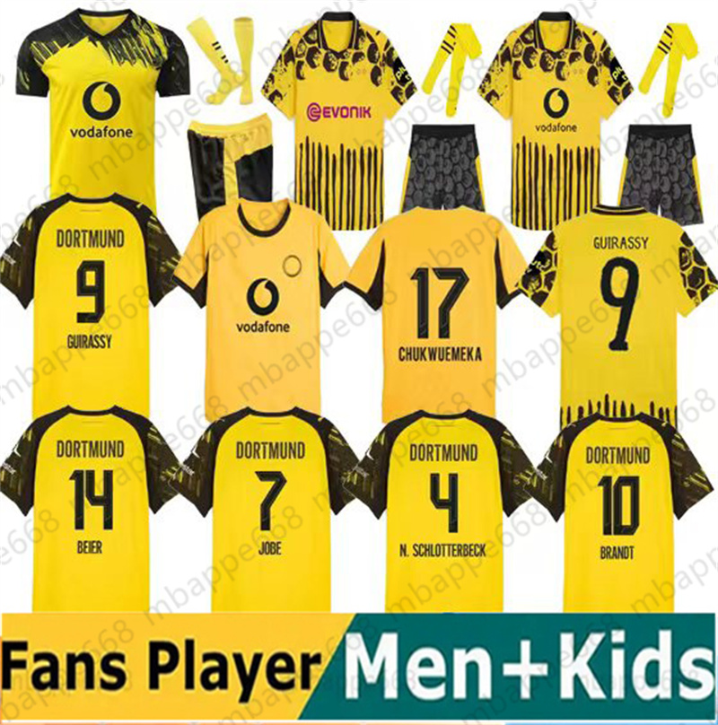 dortmunds trikot soccer jerseys 25 BVBs Special HALLER 25 26 4th SABITZER football shirt ADEYEMI BRANDT All Black MOUKOKO MALEN JOBE men kids Kits Borussias trikots 9