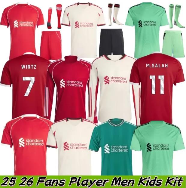 The RedsMohamed Salah DARWIN SZOBOSZLAI Soccer jerseys 2025 2026 GAKPO Luis DIaz football shirts kids kits 25 26 uniforms ALLISTER Alisson ENDO JONES LiveR